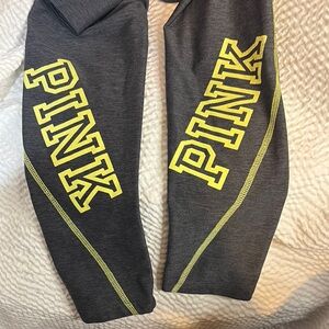 PINK Victoria's Secret Gray and Yellow yoga pants